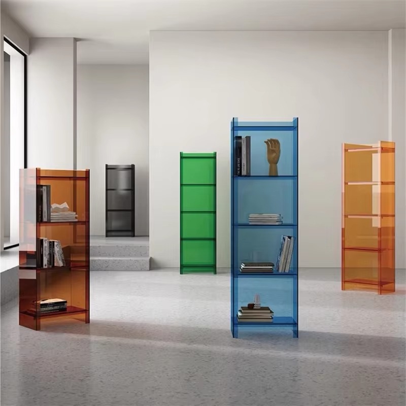 Acrylic Bookshelf Decoration Multi Tiers Storage Display Shelf Floor Shelf Decorative Cabinet Multi Layer Acrylic Storage Rack