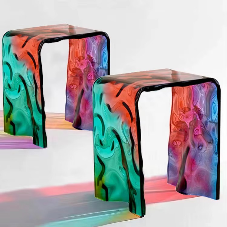 Rainbow Acrylic Side Table BedRoom Furniture Home Decor Customized Bedroom Serving Sidetable Console Table