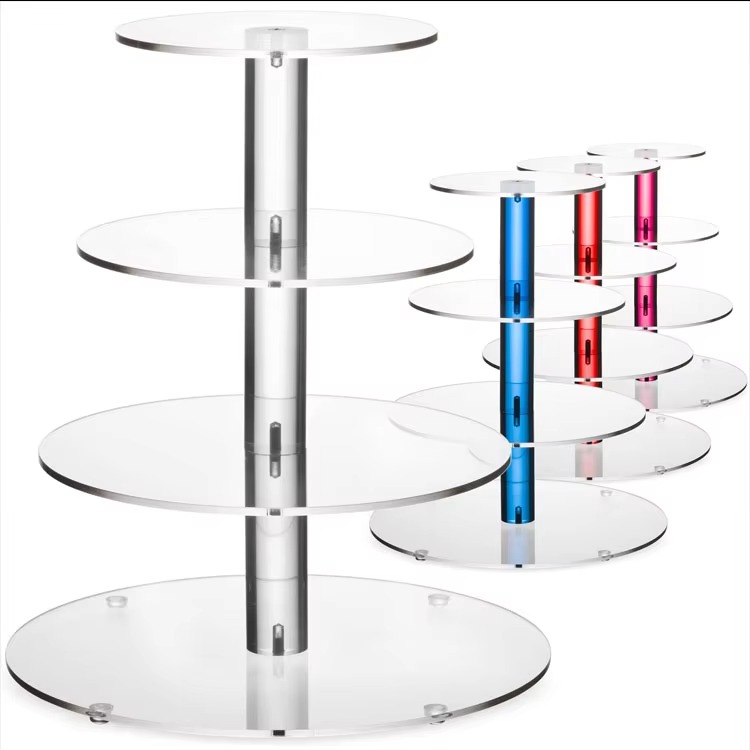 Acrylic Cupcake Display Stand 4 tier Wedding centerpiece decor round acrylic dessert Cake Stand for wedding decoration