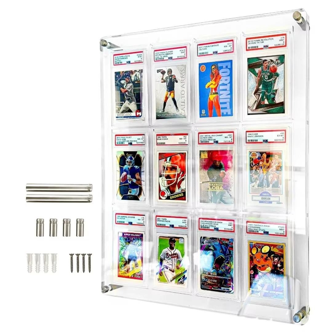 UV Resistant Clear Acrylic trading Card display Slab case  Protector wall mounted BGS SGC Plexiglass Trading Cards Case