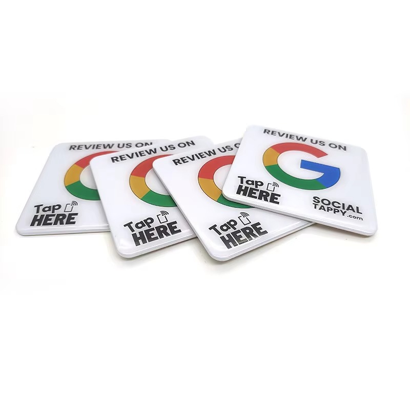 Access Control 13.56mhz Waterproof Epoxy Google facebook Review Nfc Card Tag Stickers Nfc review with Circle or square